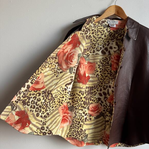 ST. JOHN SPORT Reversible Brown Leather Jacket - Picture 11 of 11